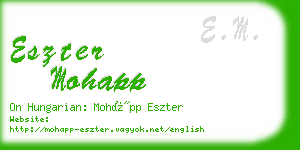 eszter mohapp business card